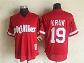 Philadelphia Phillies #19 Kruk Red Mitchell Ness New Cool Base Stitched Baseball Jerseys,baseball caps,new era cap wholesale,wholesale hats